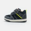 Geox NEW FLICK BOY - Baskets Montantes - Navy/fluo Yellow