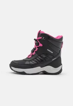 Geox SENTIERO GIRL - Bottes De Neige - Black/fuchsia