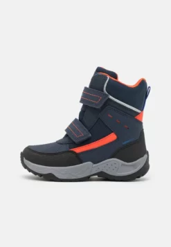 Geox SENTIERO BOY - Bottes De Neige - Navy/orange