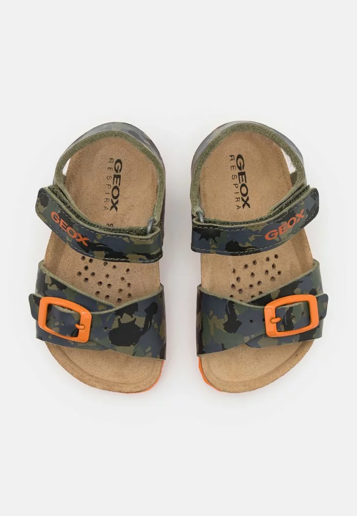 Geox CHALKI BOY - Sandales - Military/orange – Image 4
