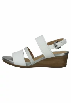 Geox Sandales Compensées - White Silver