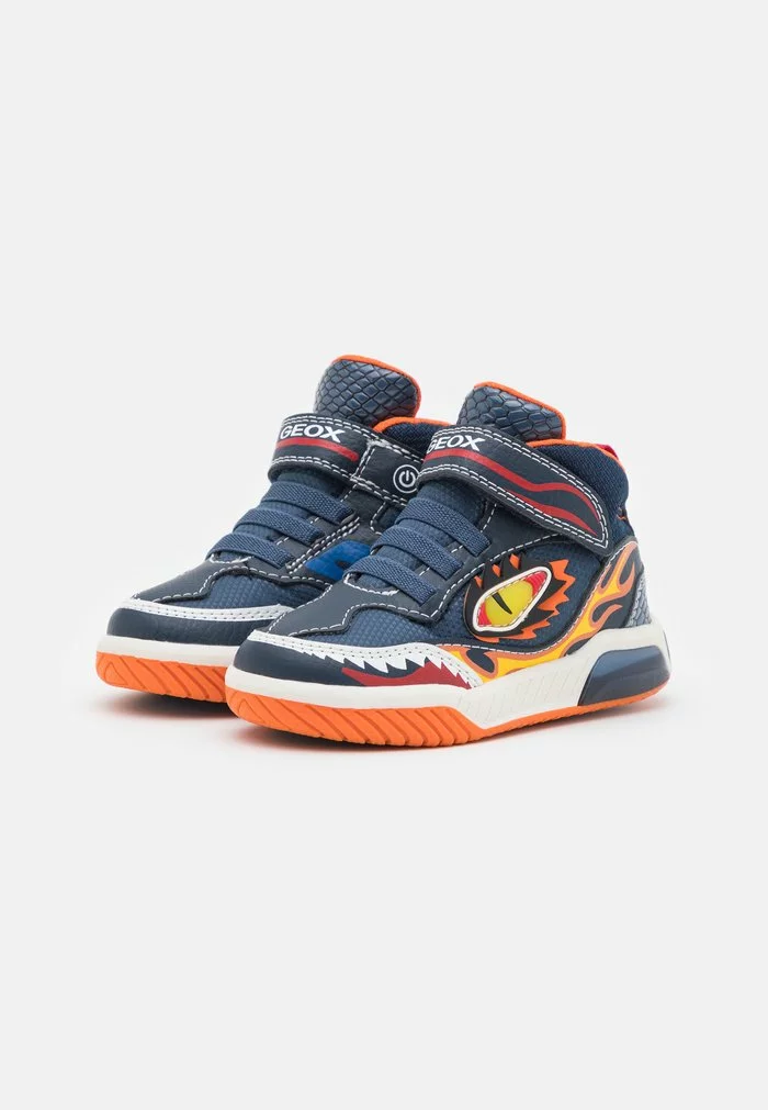 Geox INEK BOY - Baskets Montantes - Navy/orange – Image 2