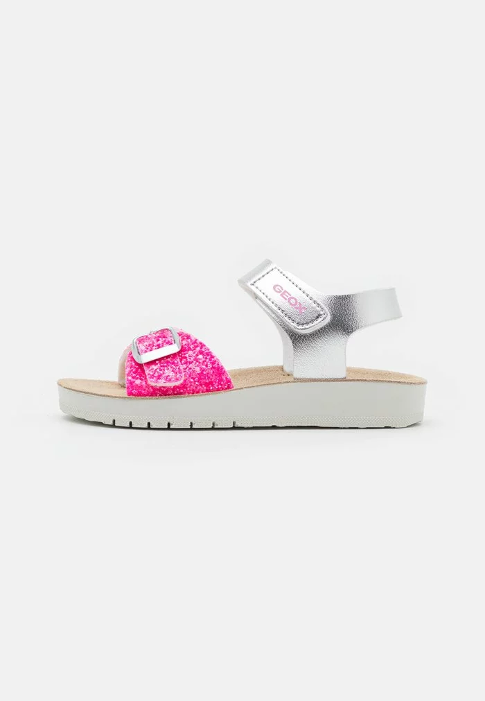 Geox COSTAREI GIRL - Sandales - Silver/fuchsia