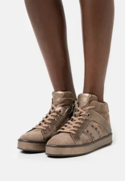 Geox LEELU - Baskets Montantes - Dark Beige