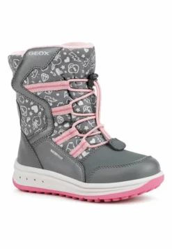 Geox ROBY GIRL - Bottes De Neige - Dk Grey/pink