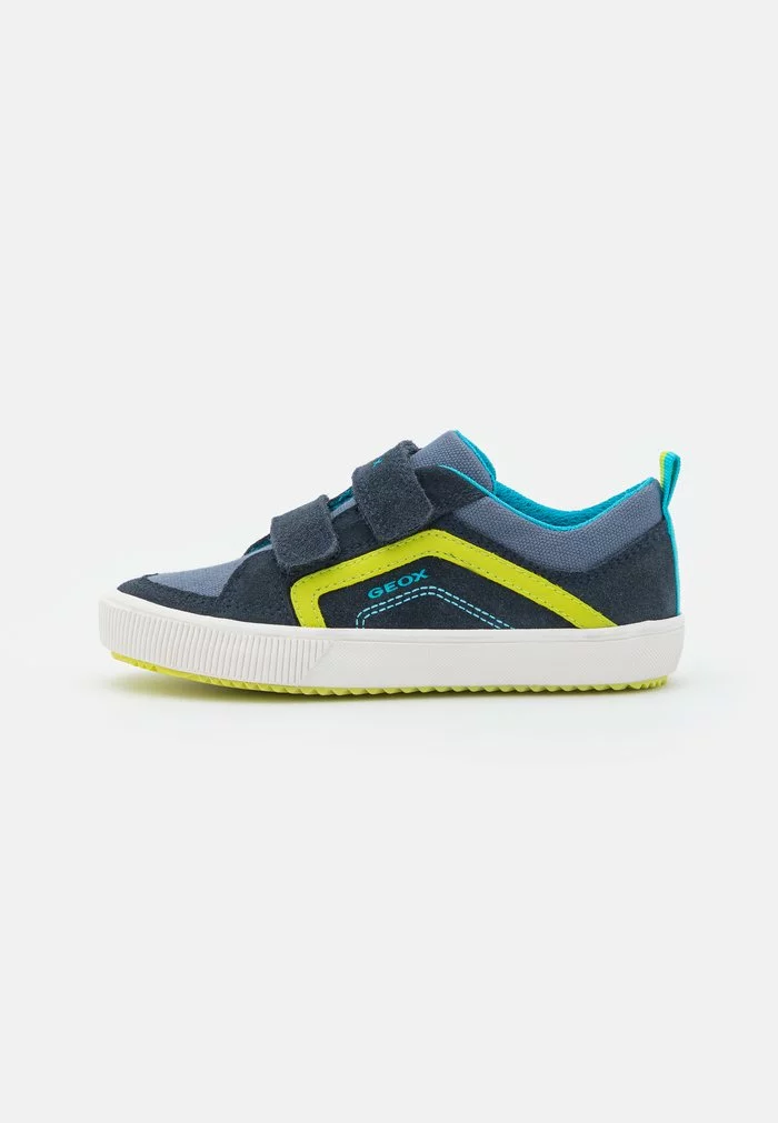 Geox ALONISSO - Baskets Basses - Navy/lime