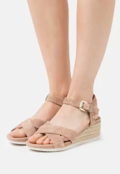 Geox ISCHIA CORDA - Sandales Compensées - Dark Skin