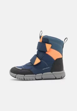 Geox J FLEXYPER BOY ABX - Bottes De Neige - Navy/fluo Orange