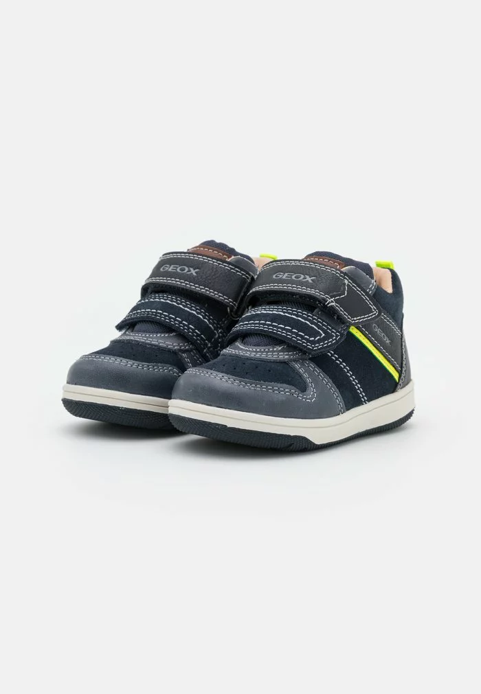 Geox NEW FLICK BOY - Baskets Montantes - Navy/fluo Yellow – Image 2