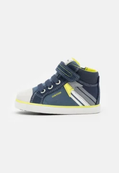 Geox KILWI BOY - Chaussures Premiers Pas - Navy/fluo Yellow