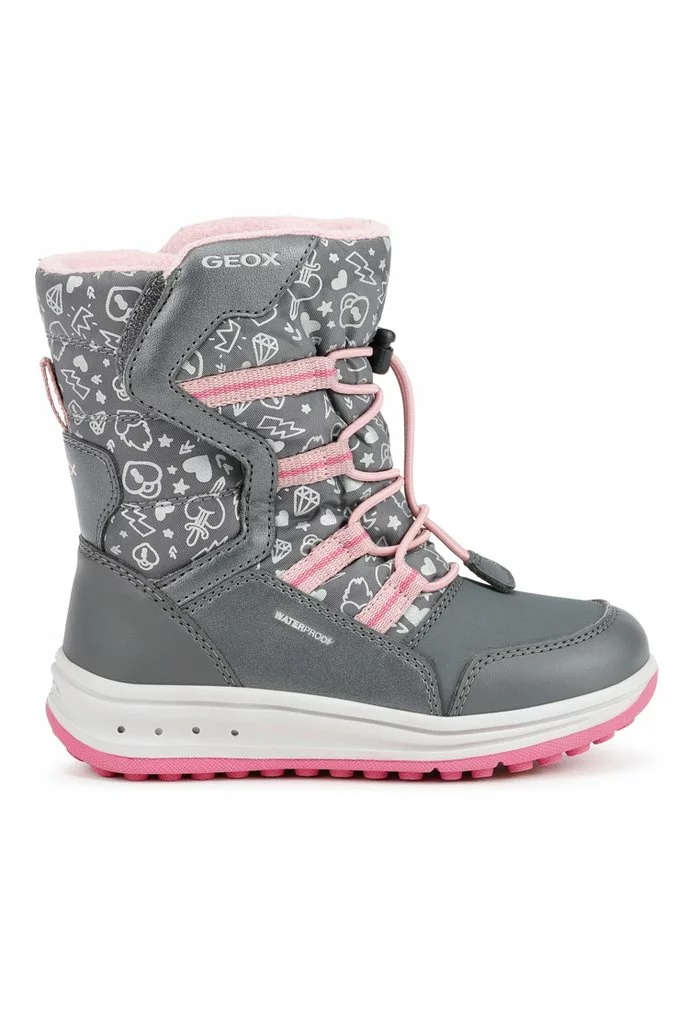 Geox ROBY GIRL - Bottes De Neige - Dk Grey/pink – Image 4