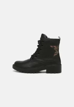 Geox CASEY GIRL - Bottines à Lacets - Black/military
