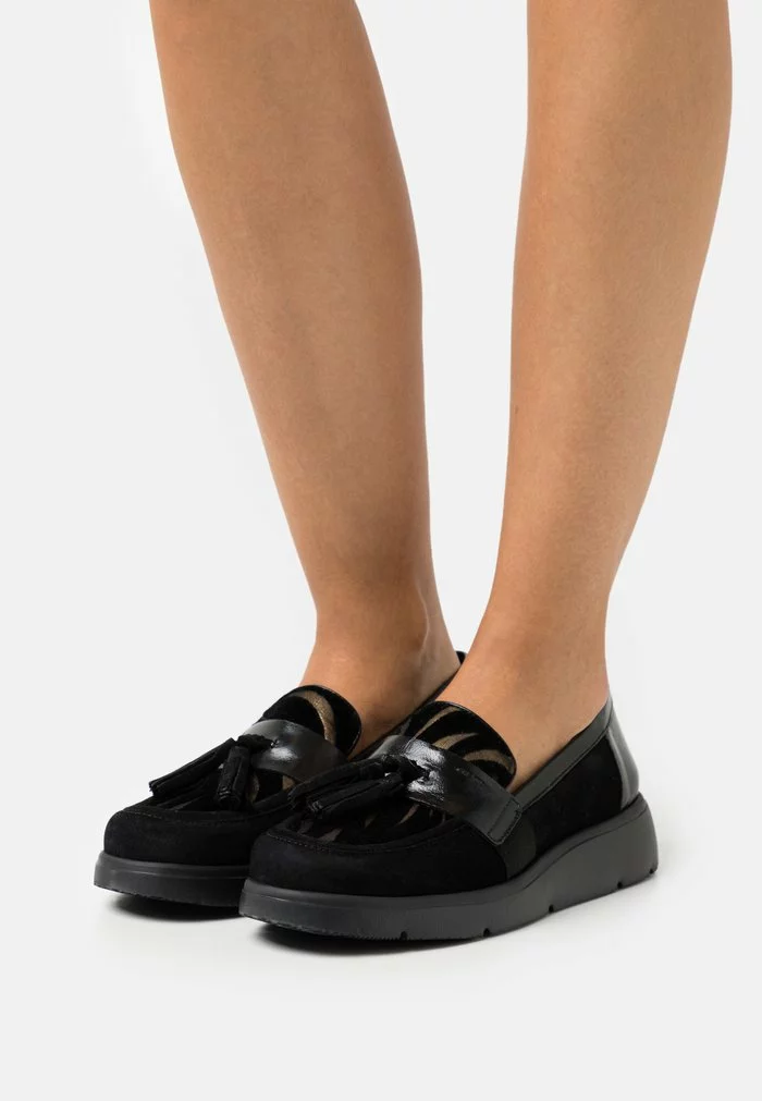 Geox ARLARA - Mocassins - Black/dark Gold