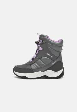 Geox SENTIERO GIRL - Bottes De Neige - Dark Grey/violet