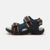 Geox JR STRADA - Sandales De Randonnée - Navy/fluo Orange