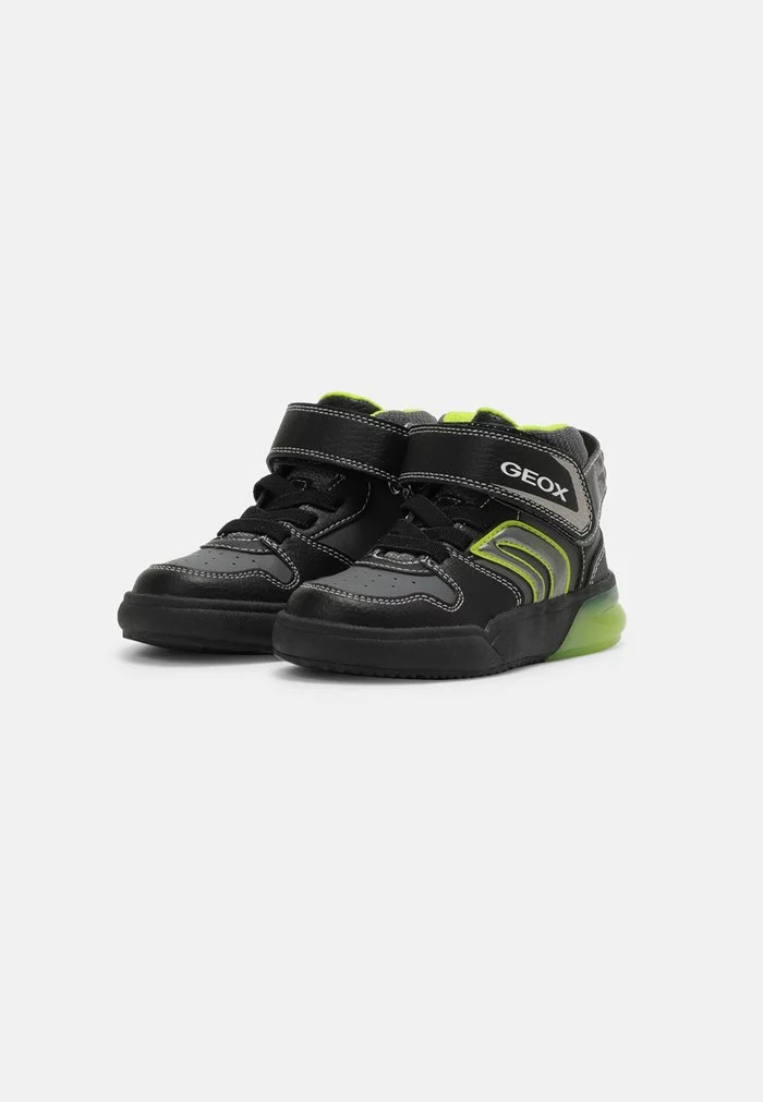 Geox GRAYJAY BOY - Baskets Montantes - Black/lime – Image 2