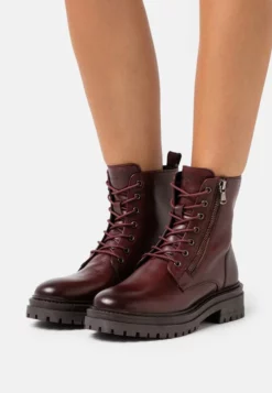 Geox IRIDEA - Bottines à Plateau - Bordeaux