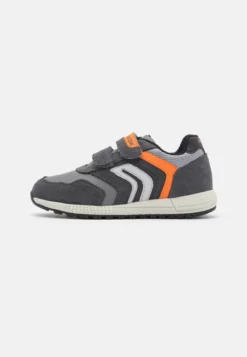 Geox ALBEN BOY - Baskets Basses - Dark Grey/orange