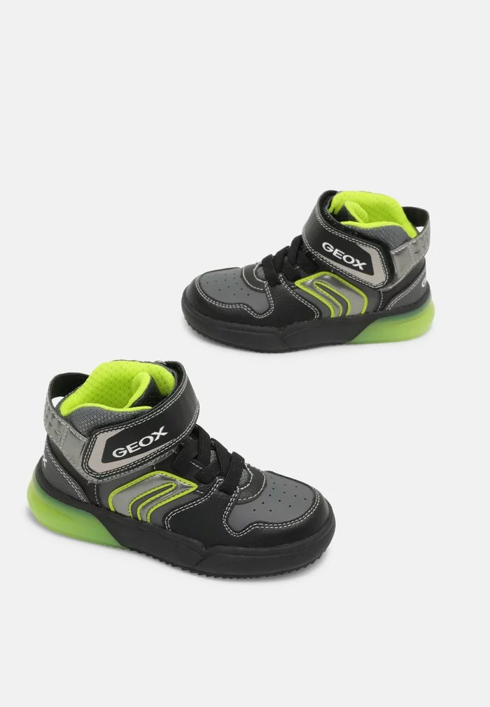 Geox GRAYJAY BOY - Baskets Montantes - Black/lime – Image 7