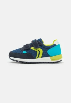 Geox ALBEN BOY - Baskets Basses - Navy/lime