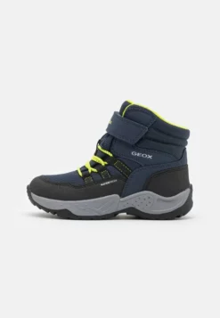 Geox SENTIERO BOY WPF - Bottes De Neige - Navy/lime